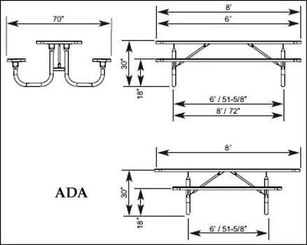 ADA Heavy Duty Picnic Table - Image 4