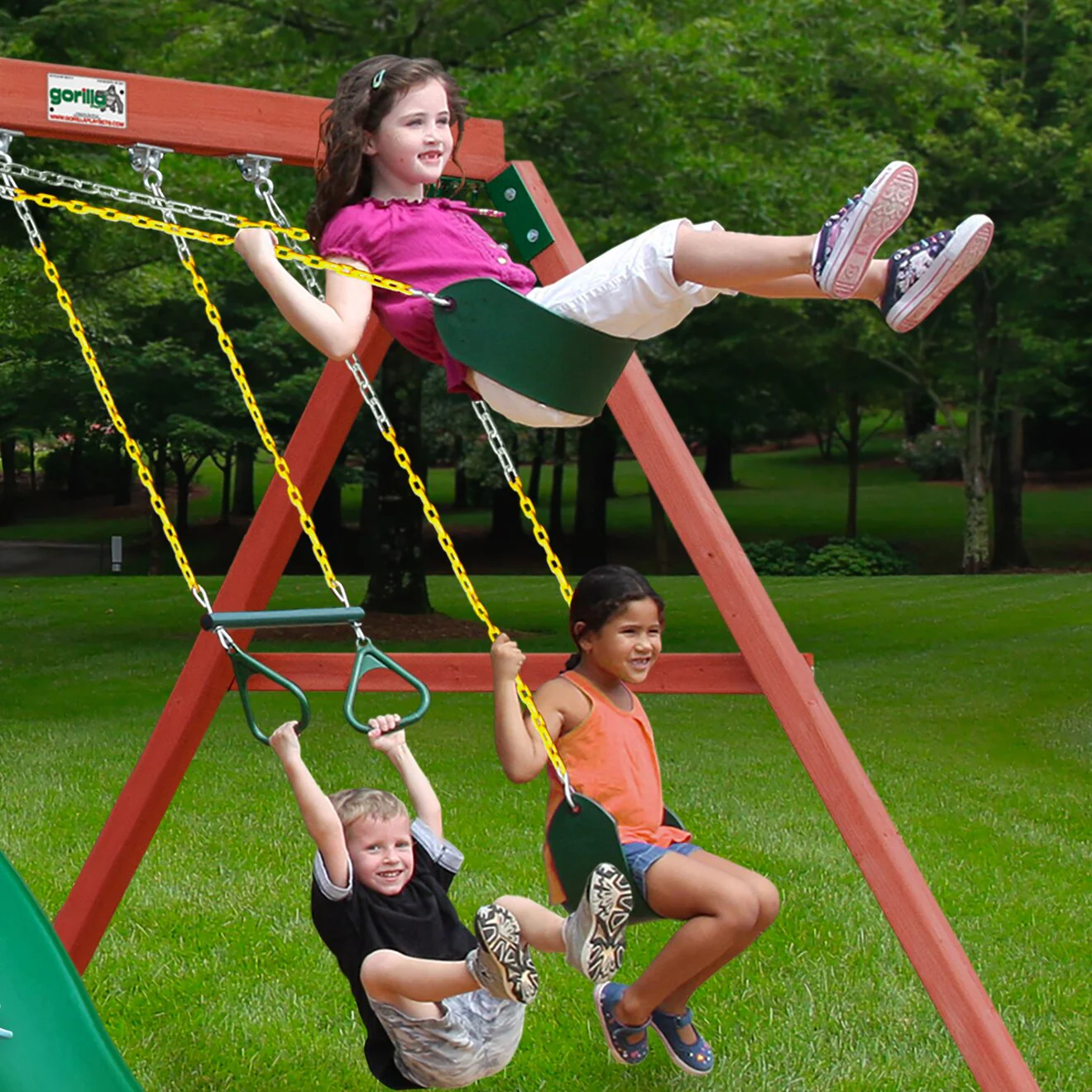 Five Star Deluxe Wooden Swing Set - Image 4