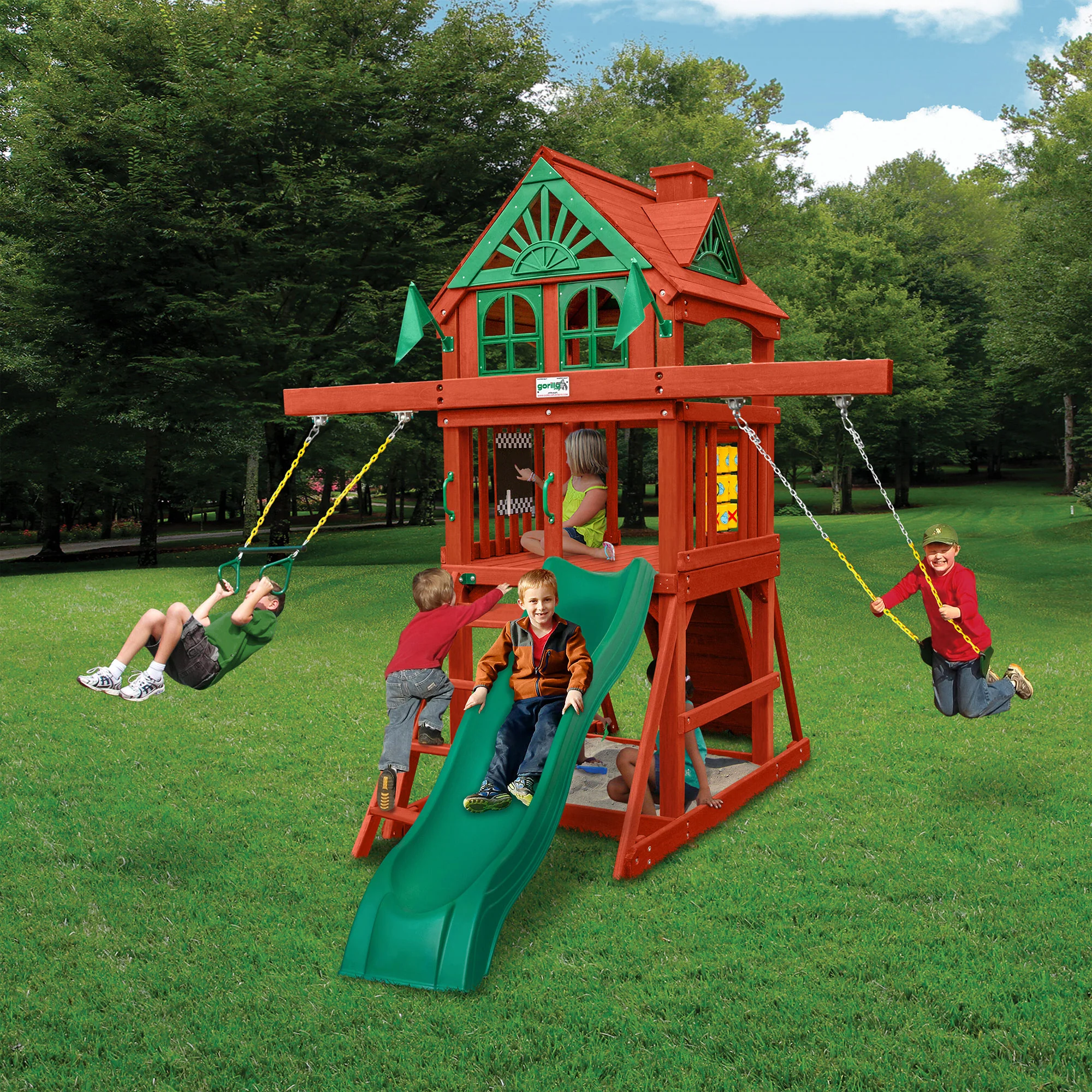 Five Star II Space Saver Wooden Swing Set - Image 3