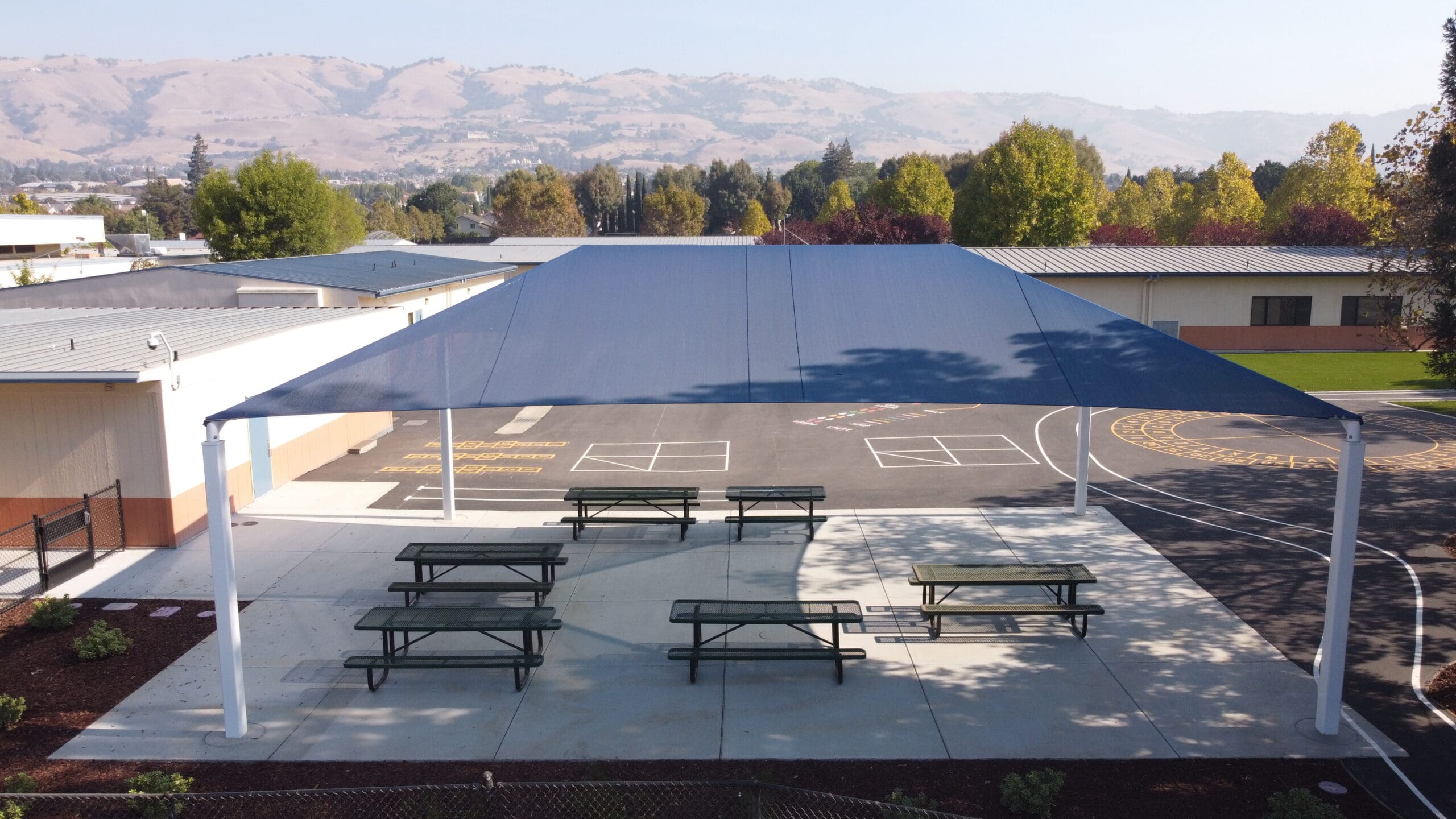 Hip Roof Shade Structure with 4 Posts and 12 Foot Entry - Image 15