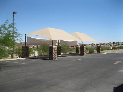 Slanted Hip Shade Structure with 4 Posts - Image 3